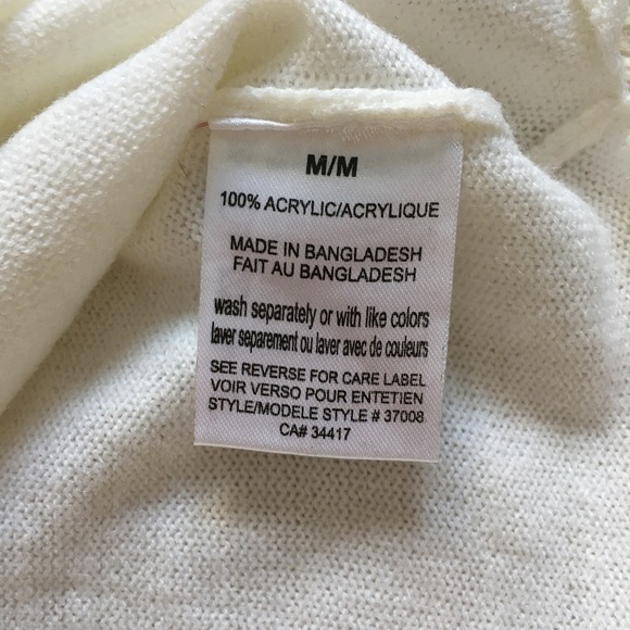 Ecru or Ivory Size S-M 100% Acrylic Long sleeve Knit Top by Ingni - Picture 5 of 12